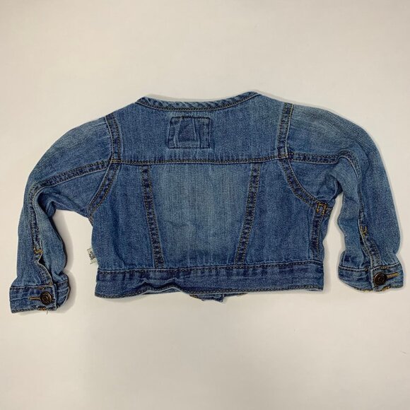 Vintage Baby B'gosh Girls Size 12M Crop Top Jean Jacket Denim Logo Pockets - Picture 5 of 8